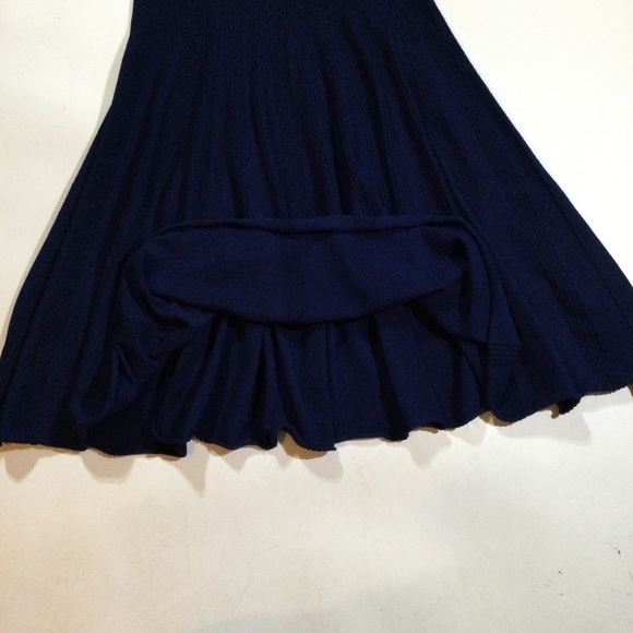 Emporio Armani Women's Size US Medium EU 42 Pleated Knit Career Dress Navy Blue - Picture 7 of 13